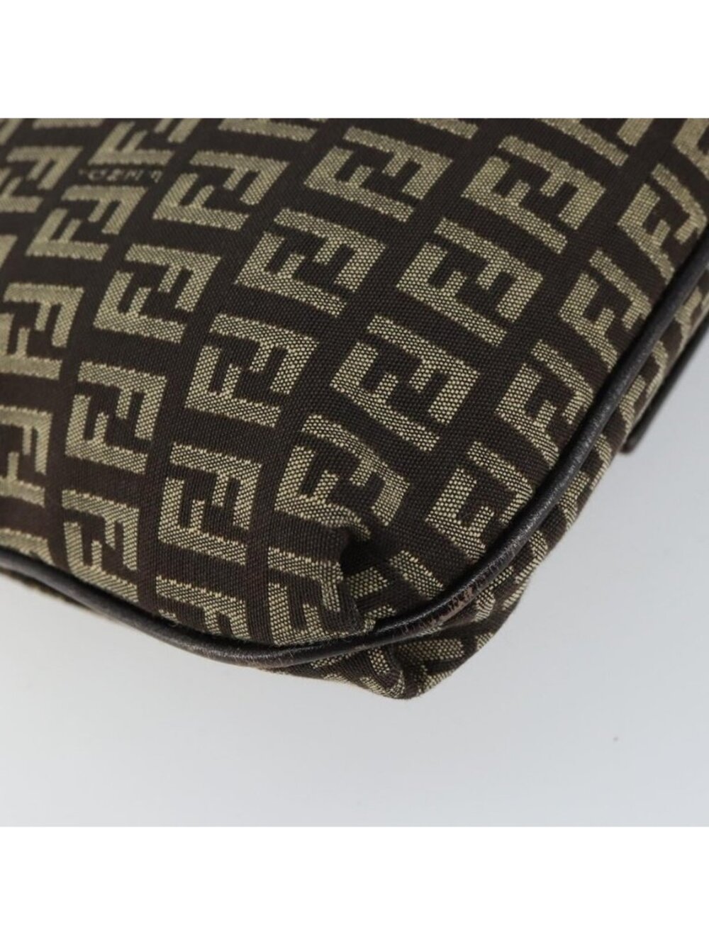 Authentic FENDI Zucchino Canvas Mamma Baguette Shoulder Bag Brown Silver - Picture 5 of 16